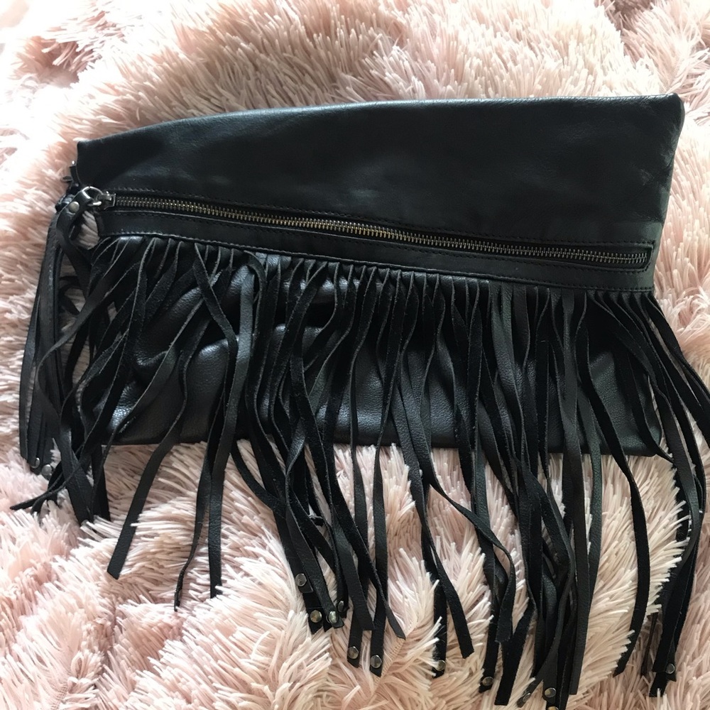 Zara leather clutch